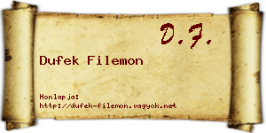 Dufek Filemon névjegykártya